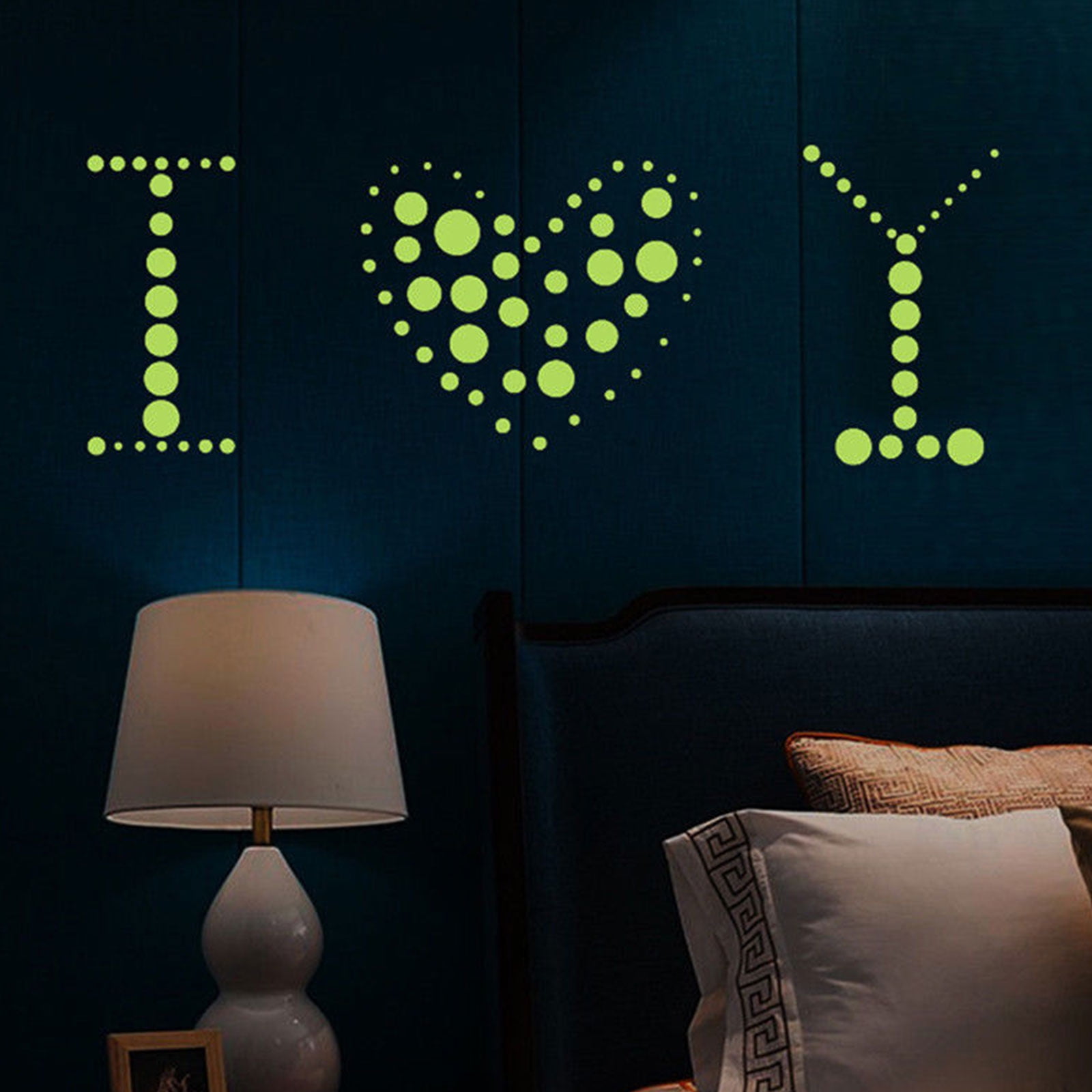 Glow in The Dark Wall Stickers, Buery 407 Pcs Removable Glow in Dark Dots Wall Decals Stickers Room Decor Kit, Adhesive Dots Luminous Ceiling Decals