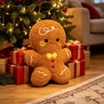 thumbnail image 5 of LXGGDDO Gingerbread Man Merry Christmas Throw Pillow, Christmas Decorative Plush Pillow for Couch Living Room Bed, Beige, 5 of 6