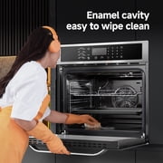 Sunmaki Electric Single Wall Oven 24 Inch , 2.5 Cu. Ft Electric Built-in Convection Oven LED Digital Display Touch Control Timer Alarm Clock Child Lock for Kitchen