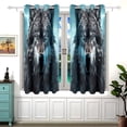 thumbnail image 2 of Wolf Lightning Clouds Curtain Black Out Thermal Insulation Curtains Aesthetic 54 Inch Length for Bedroom Living Room 2 panels set, 2 of 5