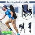 thumbnail image 4 of Honeilife Camping Chairs, Portable Heated Folding Chairs for Outdoor Sports, Heavy Duty Lawn Chairs for Adults Support 400lbs, Heated Camp Chair with Cup Holder,Blue(2 Battery Pack Required), 4 of 7