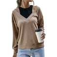 thumbnail image 4 of Pull-over en Tricot Uni à Manches Longues pour Femmes, 4 of 7