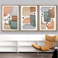 thumbnail image 3 of IDEA4WALL Framed Wall Art Print Set Retro 1960s Pastel Polygon Collage Abstract Shapes Illustrations Modern Decorative Multicolor Boho for Living Room, Bedroom, Office - 16"x24"x3 Natural, 3 of 5