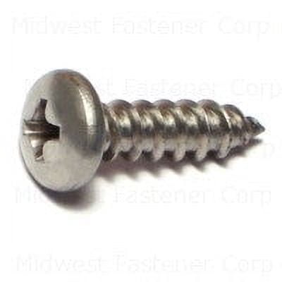 #10 x 3/4" 18-8 Stainless Steel Phillips Pan Head Sheet Metal Screws SMSPSS-361