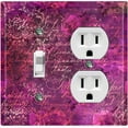thumbnail image 1 of Metal Light Switch Plate Outlet Cover (Pink Wallpaper Letter Damask LET004), 1 of 13