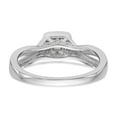 thumbnail image 5 of 14K White Gold Ring Band Engagement Diamond Square Round, Size 8, 5 of 7