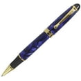 thumbnail image 2 of Abcsea Stylo à Bille Roulante Style Classique Bordure Dorée - Fleur Bleue, 2 of 5