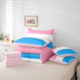 thumbnail image 6 of Erosebridal Minimalist Stripe 7-Piece Twin Bedding,Mid-Century Lines Bedding Comforter Set,Pink Reversible, 6 of 7