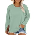 thumbnail image 2 of Comfort Fit Long Sleeve Tee for Women Summer Casual Loose Fit Top Everyday Shirt, 2 of 7