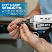 HART 20 Volts 4-Tool Brushless Combo Kit, (1) 2.0Ah and (1) 4.0Ah Lithium-Ion Battery