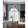 thumbnail image 3 of Haze Blue Sunshine Sunflower Swag Valances for Windows, Small Curtains Drapes, Pastoral Bees Farmhouse Floral Kitchen Window Curtains Over Sink Window Treatment Valance for Bedroom/Bathroom 56"x36", 3 of 5