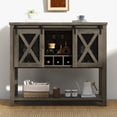 thumbnail image 1 of Ourlova Buffet Sideboard Cabinet 46.5 inch Buffet Cabinet with 2 Doors 9 Cubbies Stemware Rack Buffet Table Coffee Bar Wine Bar Storage Cabinet for Dining Room/Living Room/Kitchen, 1 of 9