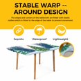 thumbnail image 4 of Merry Christmas Table Cloths for 3 Foot Rectangle Tables, Xmas Pine Trees Snowflakes Moon Winter Blue Patio Waterproof Elastic Fitted Tablecloths, Washable Rectangular Table Cover for Camping, 4 of 8