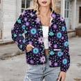 thumbnail image 3 of Jackets for Women Winter Coat Jackets Flannel Stand Collar Jacket(Dazzling Flowers,Size:S-4XL), 3 of 7