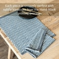 thumbnail image 3 of over&back Set of 4 Hand-Blocked Placemats - Colorful Dining Table Mat - Each Placemat is Unique - 100% Cotton - Machine Washable - Kitchen and Home Decor - Blue Herringbone, 3 of 11