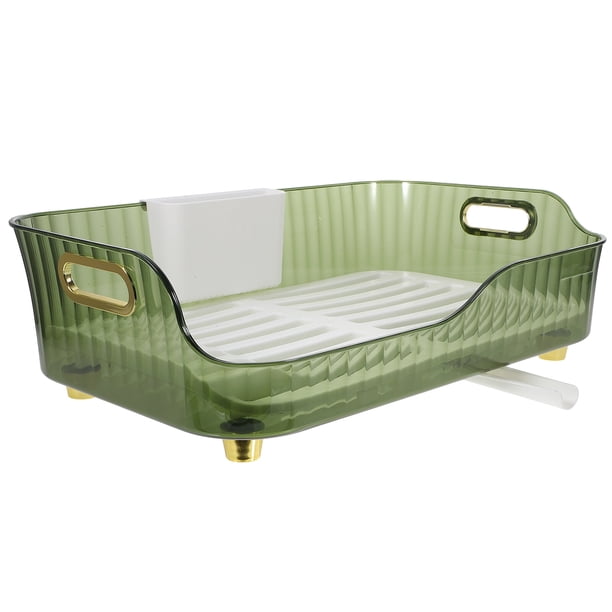 Bandeja organizadora para fregadero de cocina, soporte para secar platos, escurridor de platos