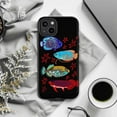 thumbnail image 6 of Colorful Fish Art Phone Case, Vibrant Aquarium Sea Life Design on Black Background, Protective iPhone Cover Fits iPhone 16 15 14 13 12 11 Pro Max Mini, 6 of 6