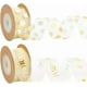 thumbnail image 1 of 2 rollos de cinta de organza con estampado metalizado brillante, 22 yardas x 1 pulgada, cinta de organza blanca transparente para regalo., 1 of 8