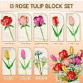 thumbnail image 2 of OKKIDY Red Rose Tulips ABS Flower Bouquet Building Blocks - Compatible with Lego, Valentine's Day Gift for Adults, Home Office Decor, No Vase(680 Pcs), 2 of 8