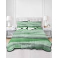 thumbnail image 2 of Quilts Twin Size Bedding Set, Green Grey Ombre Lightweight Quilted Comforter, Vintage Shabby Green Abstract Art Soft Reversible Bedspread Coverlet with Pillow Covers for All Season, 68" x 86", 2 of 7