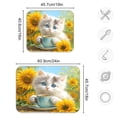 thumbnail image 3 of Dish Drying Mat Kitchen Pad Large Counter Absorbent Dish Mats Drainer Elegant Blue-eyed White Cat, 3 of 8