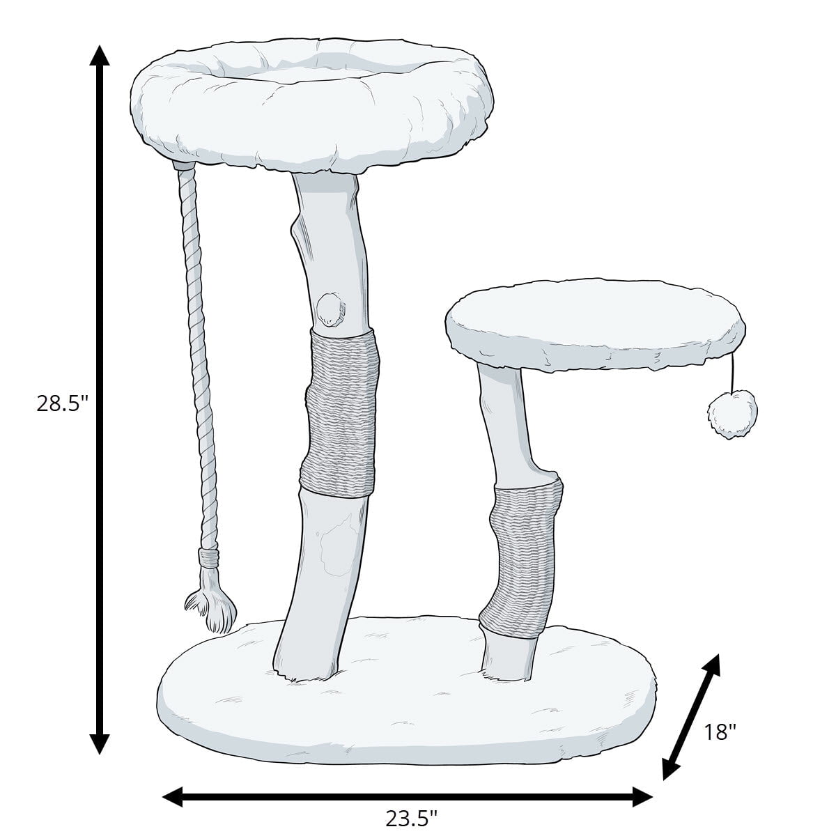 Habitat Haven Oasis 3-Level 28.5 in  Cat Tree, White