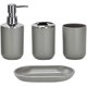 thumbnail image 1 of 4-Piece Bathroom Accessories Set: Toothbrush Holder, Toilet Brush, Cup and Plate, Gray, 1 of 4