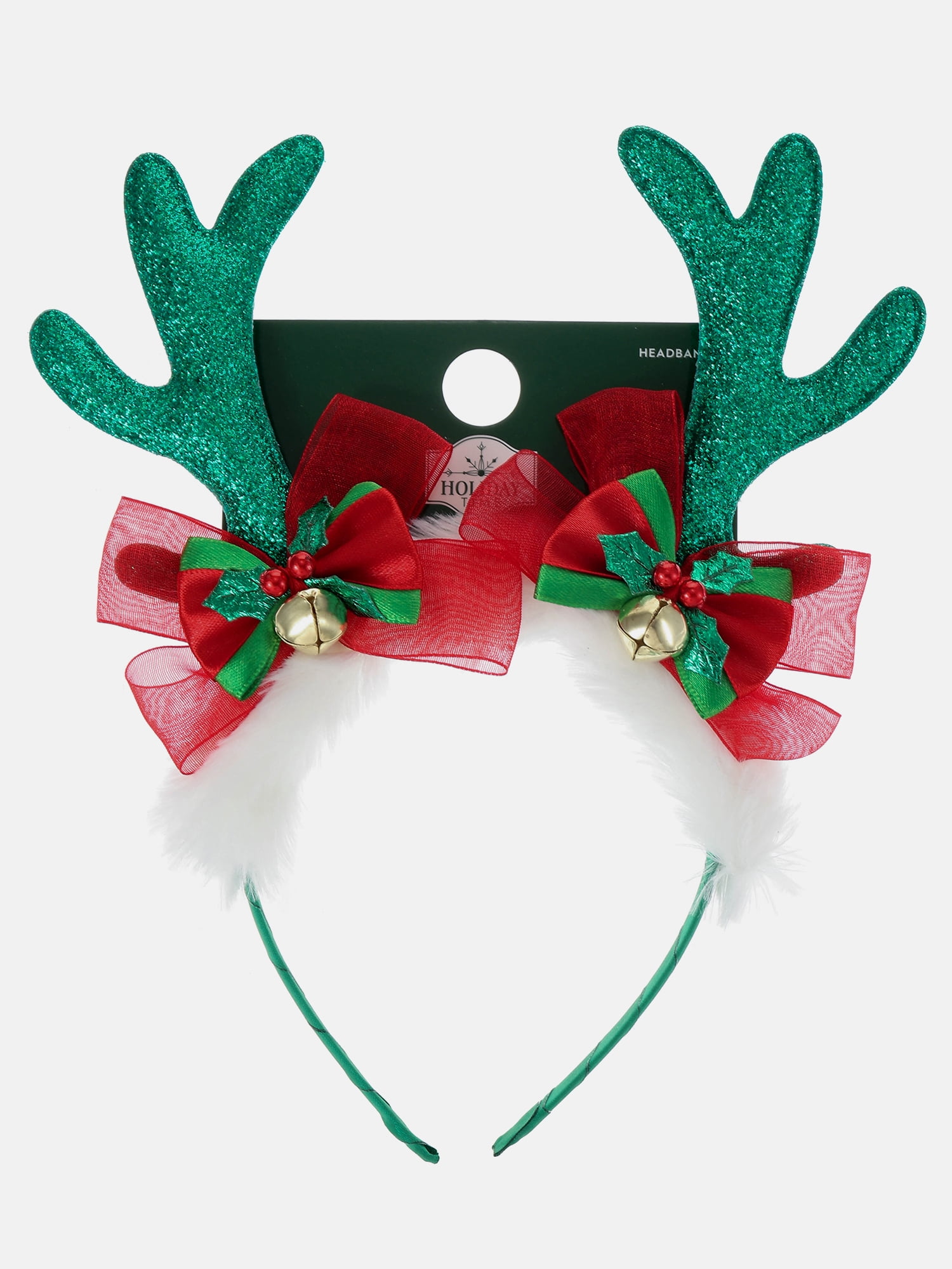 Way to Celebrate Women's Grn Reindeer Antler Headband, Brown, 1 Piece, One Size Fits Most