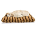 thumbnail image 1 of Stripes Pet Bed, Chevron Zigzags Pattern with Warm Tones Geometric Lines Composition, Resistant Pad for Dogs and Cats Cushion with Removable Cover, 24" x 39", Orange Black Pale Orange, by Ambesonne, 1 of 4