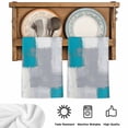 thumbnail image 5 of Blue Abstract Kitchen Towels Set of 3, Grey Geometric Oil Painting Vintage Gradient Absorbent Dish Towels for Kitchen, Microfiber Hand Towel, Quick Drying Tea Towel for Cleaning Decorative Dishcloths, 5 of 7