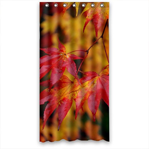 ABPHQTO Rainy Autumn Maple Leaves Cortina de ducha Cortina de ducha impermeable 90x180 cm
