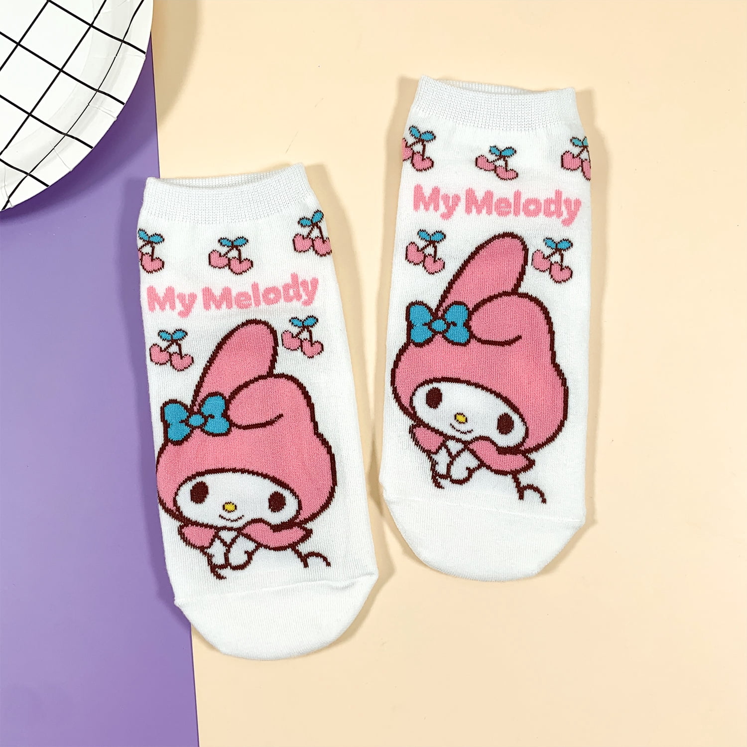 Hello Kitty Official Licensed Women's Ankle,  Cute Character Design, 8 pack Set Collection