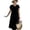 Black, variant on Womens Summer Dresses Classic Solid Stretch Midi Dresses Short Sleeve Front Knot Bow Casual Summer Clothes Yellow M