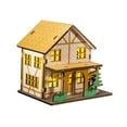 thumbnail image 3 of Casa en miniatura iluminada, adorno artesanal de madera, construcción de ciudad, casa pequeña creativa B 98 cm x 75 cm x 93 cm, 3 of 9
