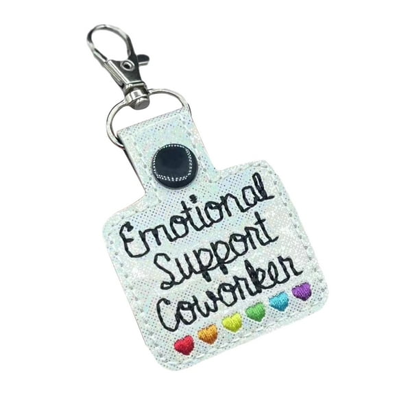 Emotional Support Keychain Snap Button Keyring Charm Car Key Holder Bag Pendant Keychain Accessories for Girl Gift