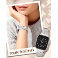 thumbnail image 3 of Wearlizer Stainless Steel Scrollwork Band Compatible with Apple Watch, Dressy Chain Bracelet for Women, 38/40/41/42/44/45/46/49mm, Series 11/10/9/8/7/6/5/4, SE, Ultra 12, 3 of 7