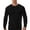 Black, variant on Men's Casual Loose-Fit Waffle Weave Long Sleeve Round Neck Solid Color Fashionable T-Shirt Top for Sports, Streetwear, and Everyday Comfort,Black,L
