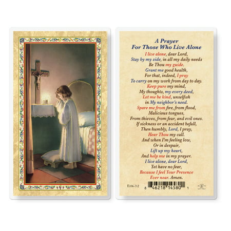 

Prayer for Those Who Live Alone Gold-Stamped Laminated Catholic Prayer Holy Card with Prayer on Back Pack of 25