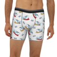 thumbnail image 2 of Men'S Boxer Briefs, Cute Surfing Shark Soft And Breathable Mens Underwear Boxer Briefs With Widen Waist, 2 of 2