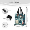 thumbnail image 3 of Fuzoiu France and Paris Print Durable Tote Bag,Shoulder Bag with Zipper Closure,Casual Tote's Handbag,for Daily Use, Shopping, School, Work, 3 of 7