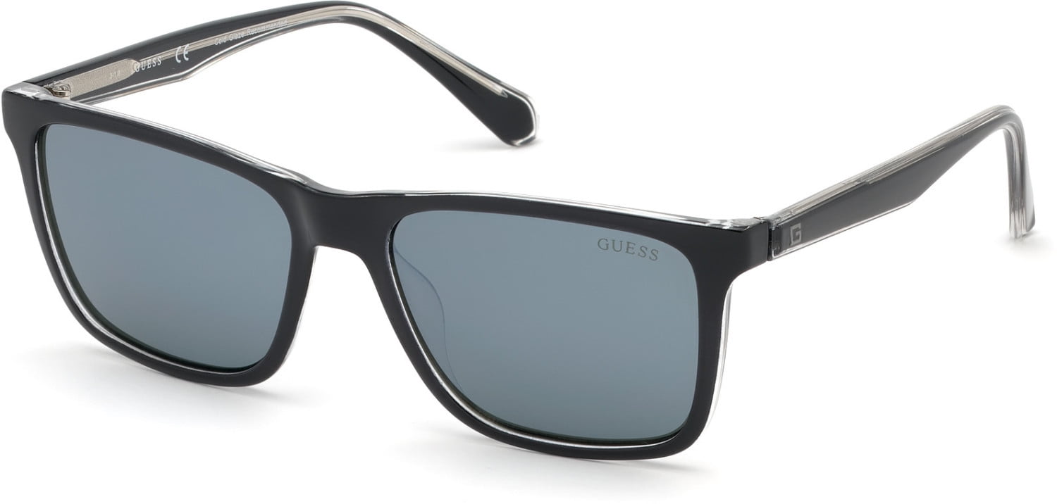 GUESS Guess Men's Mirrored Gu6935 GU693505C57 Black Rectangle Sunglasses