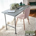 thumbnail image 6 of Solid Wood Office Desk with Industrial Pipe Legs, Riverstone Grey, 6 of 10