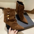 thumbnail image 7 of Coffee Ladies Boots With Suede And Pointed Toe Coffee Shade For Outdoor, 7 of 7