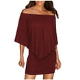 thumbnail image 1 of Robes d'Été pour Femmes 2023 Mode Femmes Décontractée Solide Manches Courtes une Épaule Fesses Mini Robe Plage Quotidienne Fête Grande Taille Robe de Soleil, 1 of 6