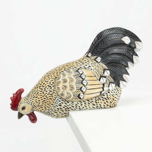 Abbott Collection Peering Rooster Decorative Figurine (12" Long)