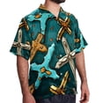 thumbnail image 2 of Easter Cross Men's Printed Casual Button Down Short Sleeve Beach Shirts, 2 of 6