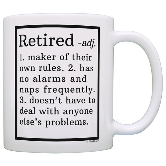Retirement Gift Ideas Retired Definition Funny Retirement Gifts for Women Gift Coffee Mug Tea Cup White
