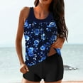 thumbnail image 2 of FDGIU ‌2025 Trendy Women's Floral Tankini Swimwear Set, Modest Athletic Bathing Suit with Shorts, Tummy Control Two Piece Swimsuits for Beach & Pool;High Waisted Swimsuit, 2 of 5