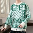 thumbnail image 4 of Men's Geometric Graphic Sweaters Crewneck Soft Knit Pullover Long Sleeve Crewneck Sweatshirts Loose Fit Jumper Tops (2XL, Green), 4 of 7