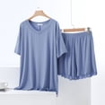thumbnail image 4 of Censtreet Women's 2 Piece Pajama Sets Short Sleeve Lounge Sets Soft Round Neck Top and Shorts Sleepwear, 4 of 4